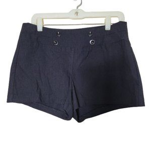 Bobby J Women's Pull-On Mid-Rise Button Black Chino Shorts Size Juniors 15-16